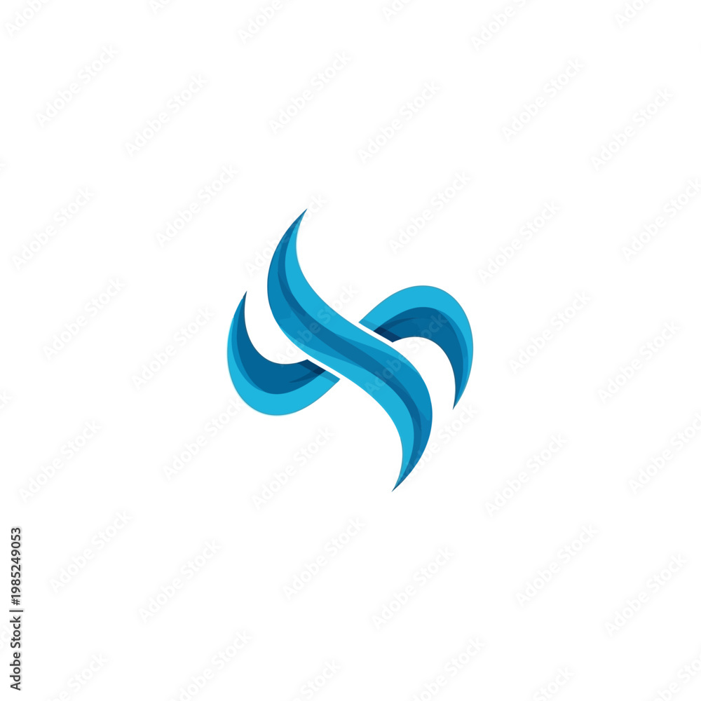 Obraz premium Abstract blue wave design on a white background (1)