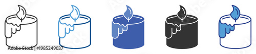 Scented Candle icon set multiple style collection