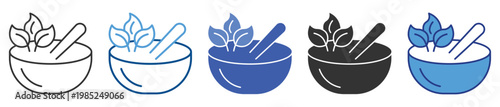Herbal Medicine icon set multiple style collection