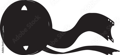 Film Reel Strip Silhouette Vector, Cinema Movie Production and Video Editing Concept
