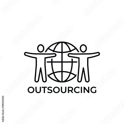 Global Business Outsourcing Services Concept Vector Icon