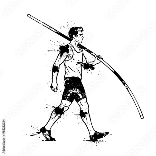 Athlete Pole Vaulting