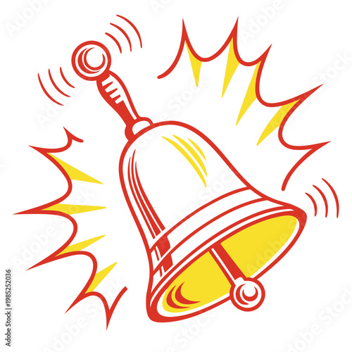 Ringing bell with sound waves.