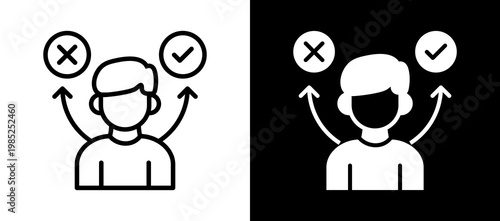 Decision Making Icon Set In Black And White Filled Style Collection