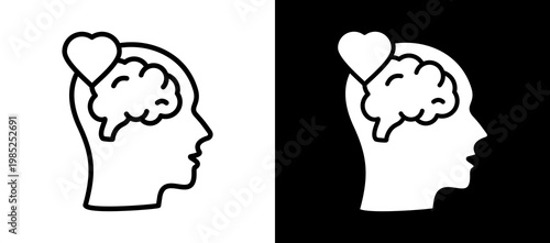 Emotional Intelligence Icon Set In Black And White Filled Style Collection