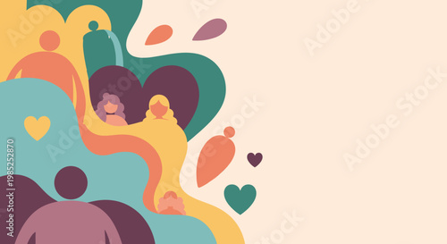 This calming abstract image features overlapping shapes in muted tones, perfect for backgrounds, website design, or conveying a sense of balance and s