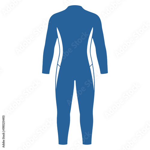 Blue Wetsuit Icon with White Stripes Flat