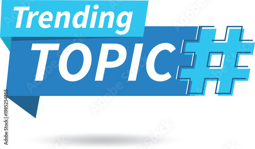 Trending topic icon badge. Trending Topic banner isolated on white background. Vector illustration.