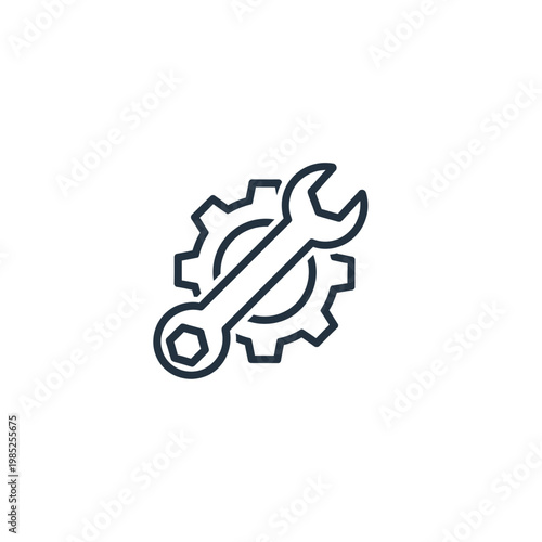 Wrench and Gear Icon Representing Mechanical Work