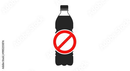 No Soda Bottle Icon, Healthy Lifestyle, Diet Choice