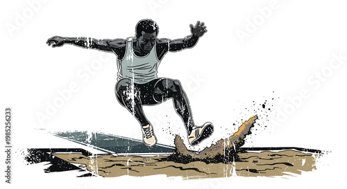 Athlete performing long jump