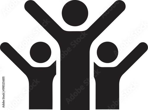 teamwork unity solidarity people raising arms