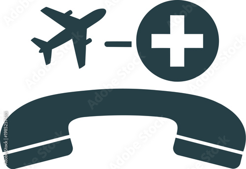 Medical travel assistance hotline illustration