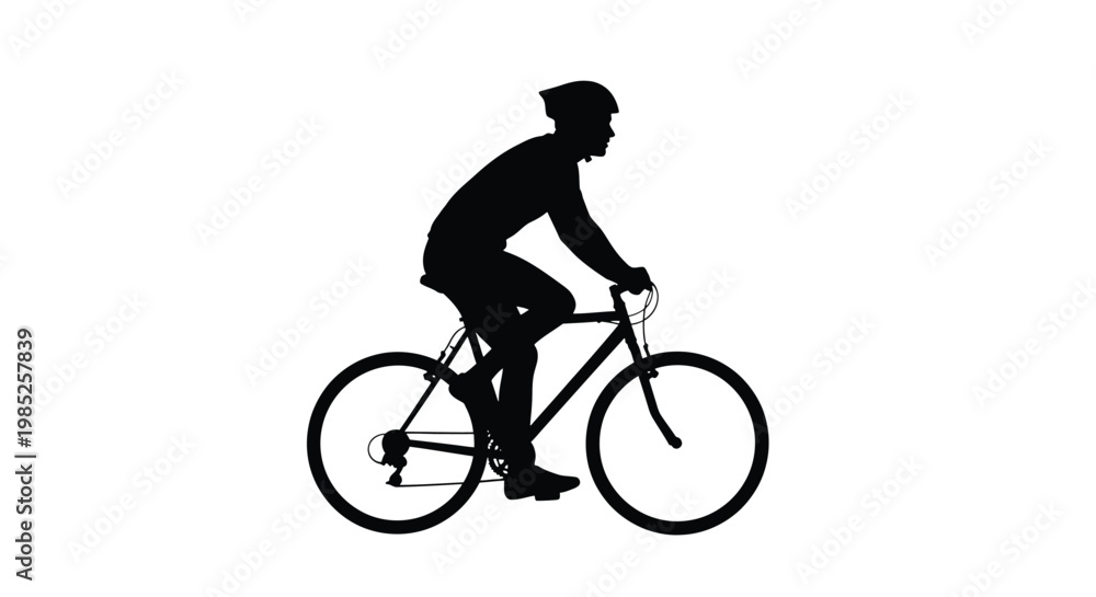 Obraz premium Silhouette of a cyclist riding a bicycle