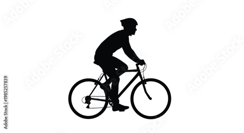 Cuadro en lienzo Silhouette of a cyclist riding a bicycle