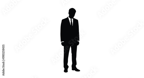 Silhouette of a businessman standing and looking down
