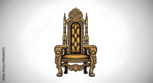Ornate Golden Throne with Intricate Carvings