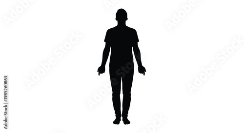 Silhouette of a man standing in a relaxed pose