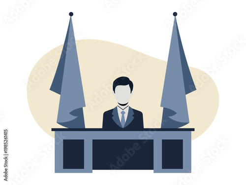 Presidential office icon. Politics icon. Flat vector icon concept.