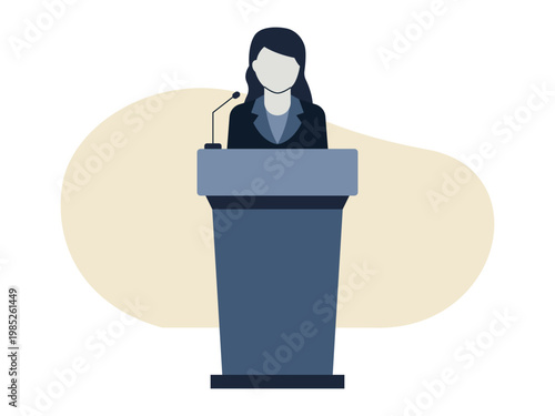 Speech icon. Politics icon. Flat vector icon concept.