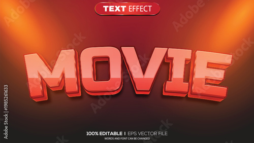 3d text effect movie theme