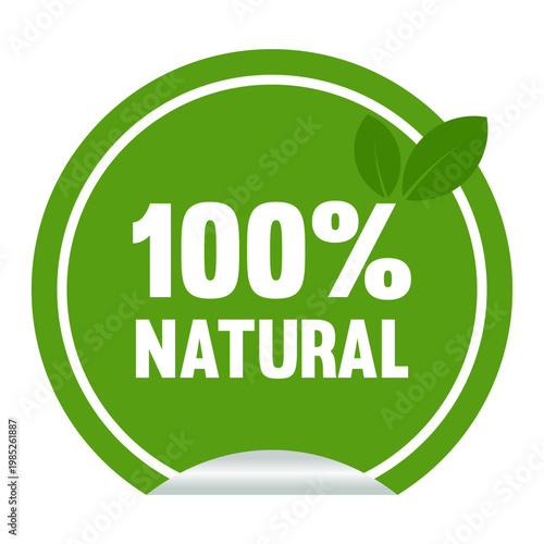 100 percent natural product label stamp badge
