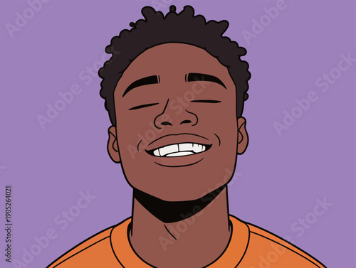 Illustration of a Smiling African American Man