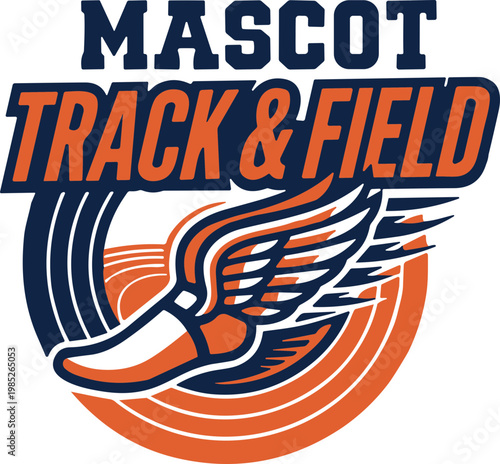 Mascot track and field SVG