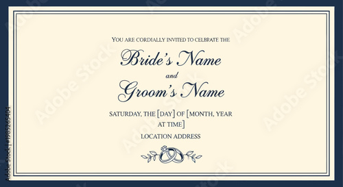 Wedding invitation card with text 2.