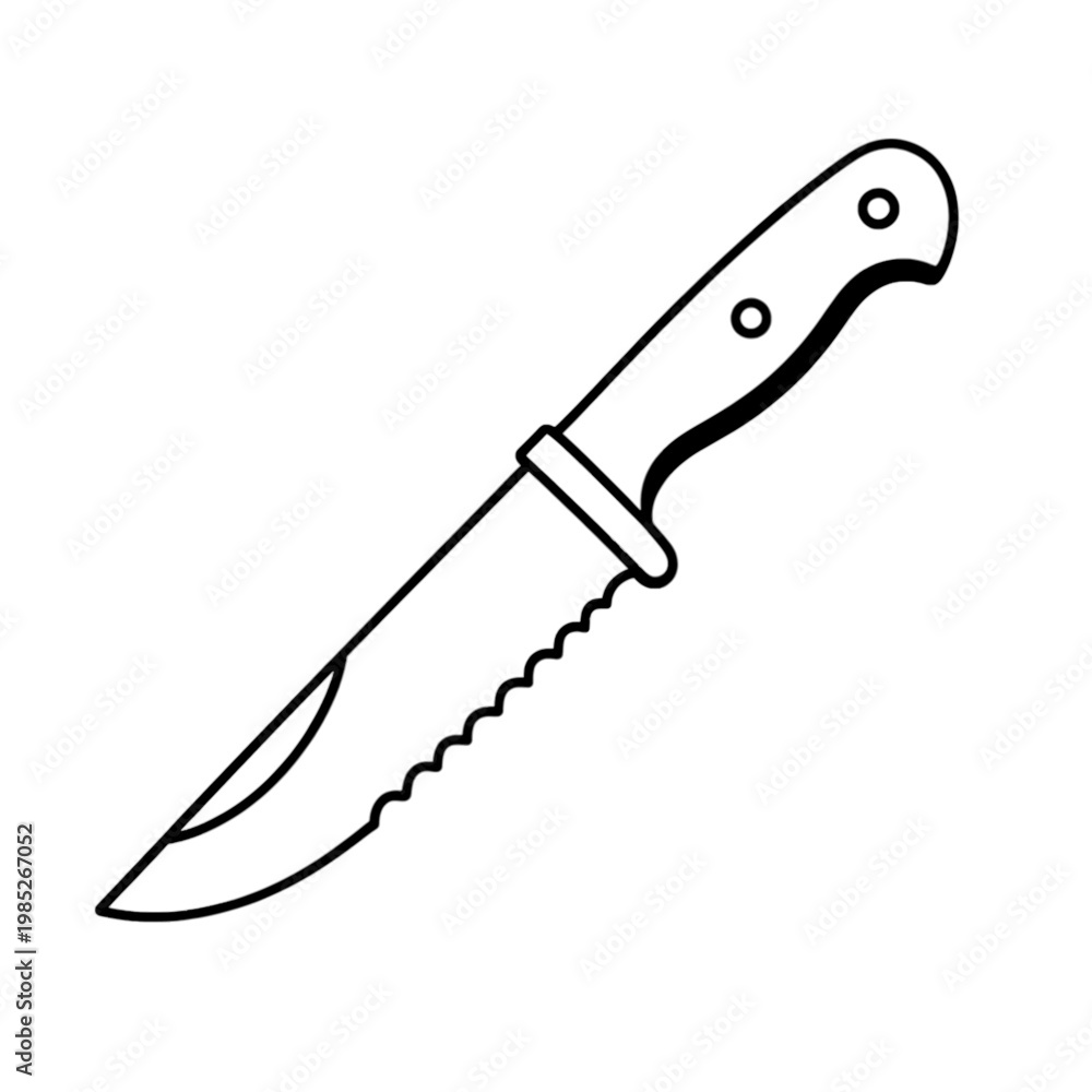 Obraz premium Knife with Serrated Edge Line Icon
