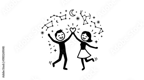 Couple Celebrating Love Under the Stars