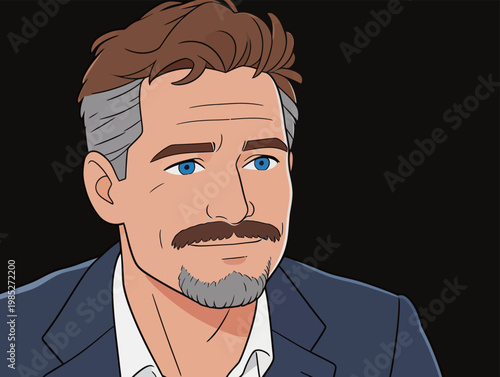 Professional African-American Businessman Portrait Illustration