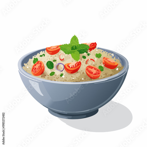 Frisches Taboulé, ein klassischer orientalischer Salat