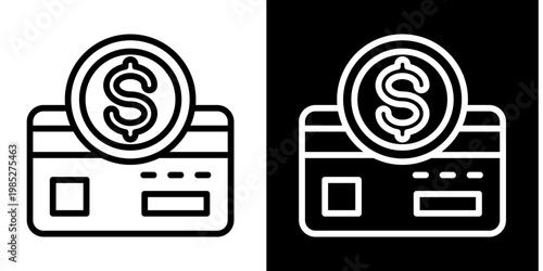 Billing Statement Icon Set White Style Collection