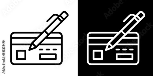 Locked Card Icon Set White Style Collection