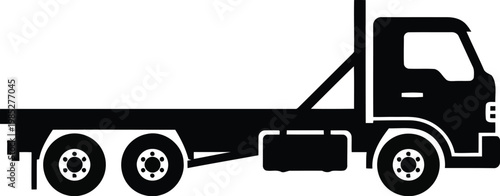 flatbed truck silhouette icon vector graphic illustration