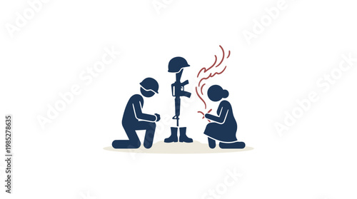 Memorial for Fallen Military Soldier Concept