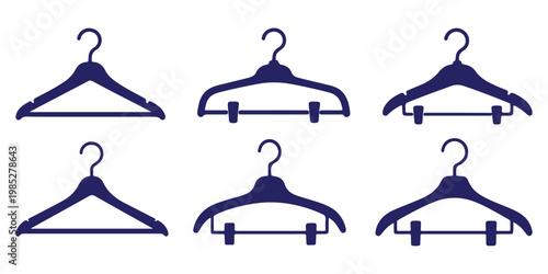 Clothes hanger icon set minimal outline collection
