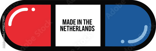 Netherlands flag design made in Netherlands label sticker