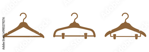 Clothes hanger icon set minimal outline collection