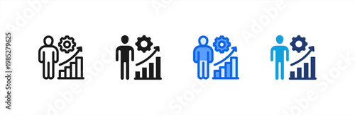 Capability Building icon multiple style collection. Vector illustration.