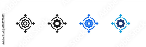 Flexibility icon multiple style collection. Vector illustration.