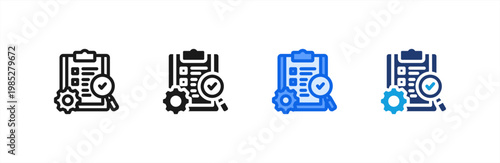 Evaluation Analysis icon multiple style collection. Vector illustration.