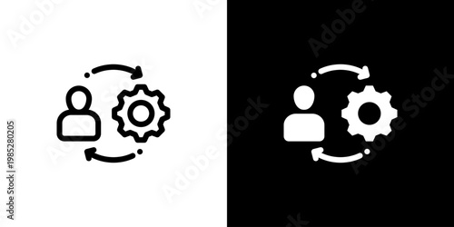 Approach Strategy icon concept with flat Black White Background. Vector illustration.
