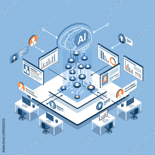 Artificial Intelligence Technology Concept Illustration.