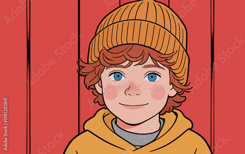 Illustrated Portrait of a Smiling Man