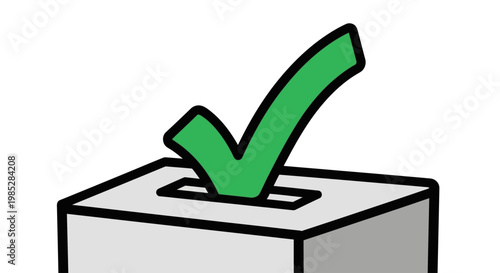 Green Checkmark In Ballot Box