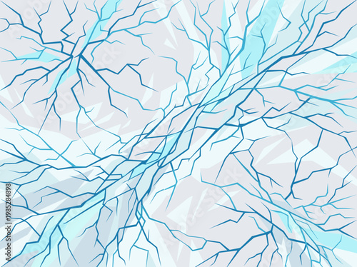 Abstract microcracks with blue lines on light background  