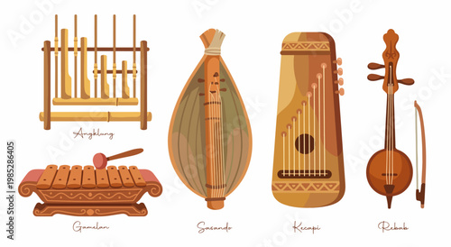 traditional Indonesian musical instruments.eps