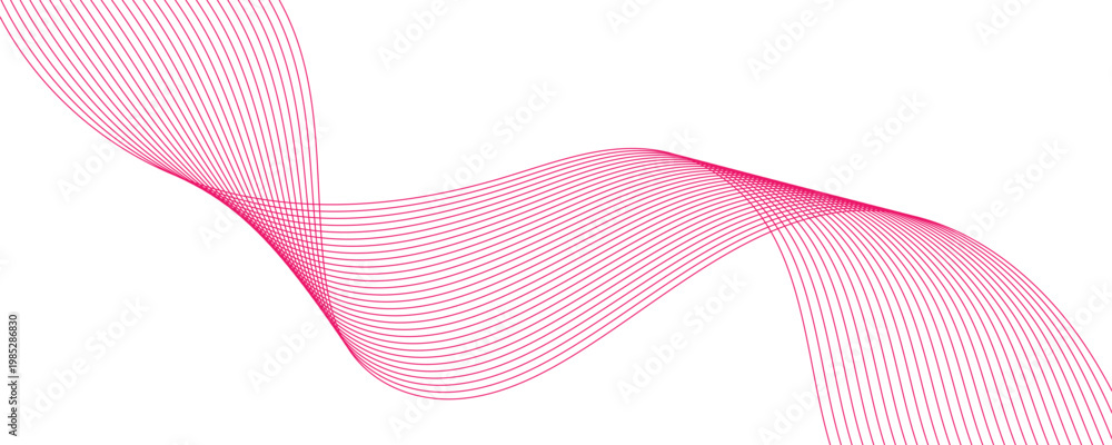 Fototapeta premium Abstract Pink Wave Lines Background with Flowing Curve Pattern